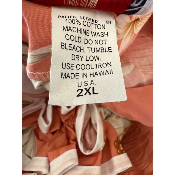 NWT Pacific Legend Hibiscus Pink Cotton Hawaiian Ruffle Long Muumuu Dress 2XL - Picture 14 of 16